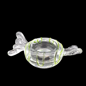 Glass Candy Jollyville Green Tealight Candle Holder PARTYLITE P8994‎ Replacement